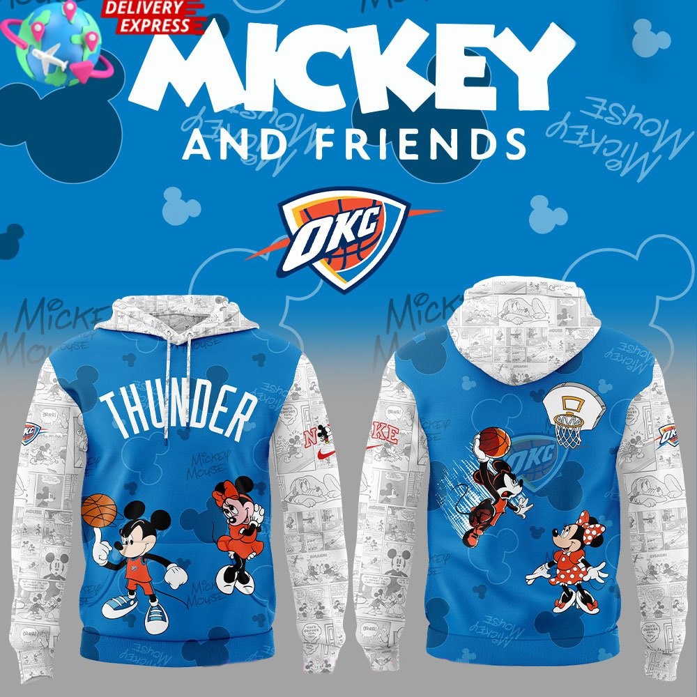 Oklahoma City Thunder Mickey And Friends Special Hoodie Thunder Merch Best Father's Day Gifts-1
