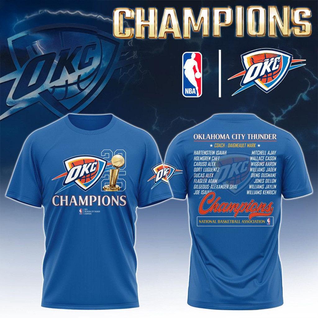 Oklahoma City Thunder NBA 2025 Champions Premium Shirt-1