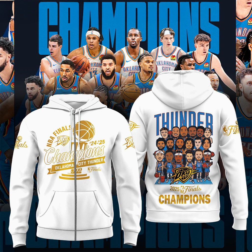 Oklahoma City Thunder NBA Finals Best Team Zip Hoodie 2025 NBA Champions Merch-1