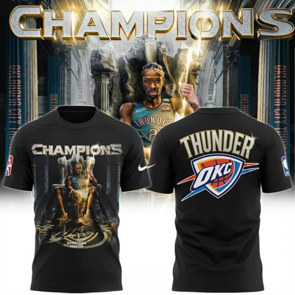 Oklahoma City Thunder Shai Gilgeous Alexander MVP Champions 2025 T-Shirt OKC Merch-1