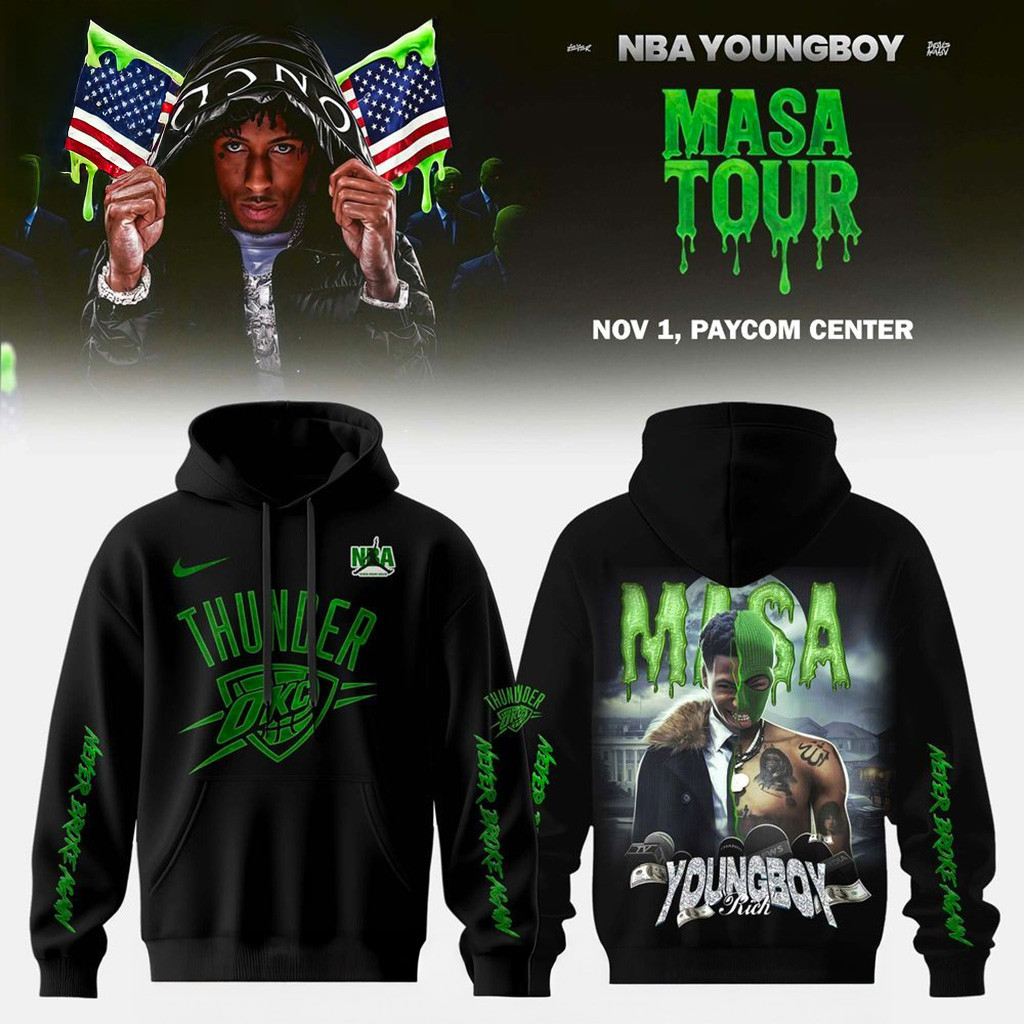 Oklahoma City Thunder X Young Boy Masa Tour Merch Hoodie Fan Merch Gifts For Dad-1