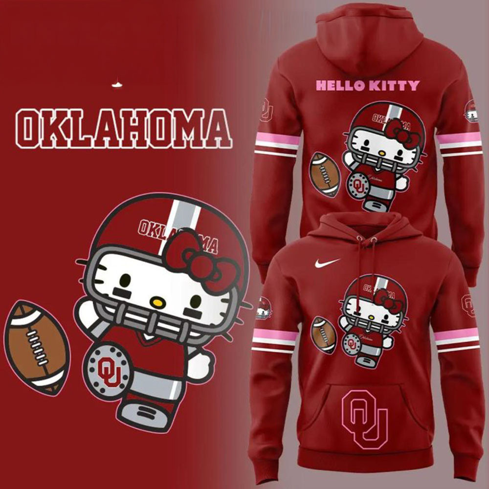 Oklahoma Sooners Let's Celebrate 50 Years Of Hello Kitty 2024 Hoodie Good Father's Day Presents-1