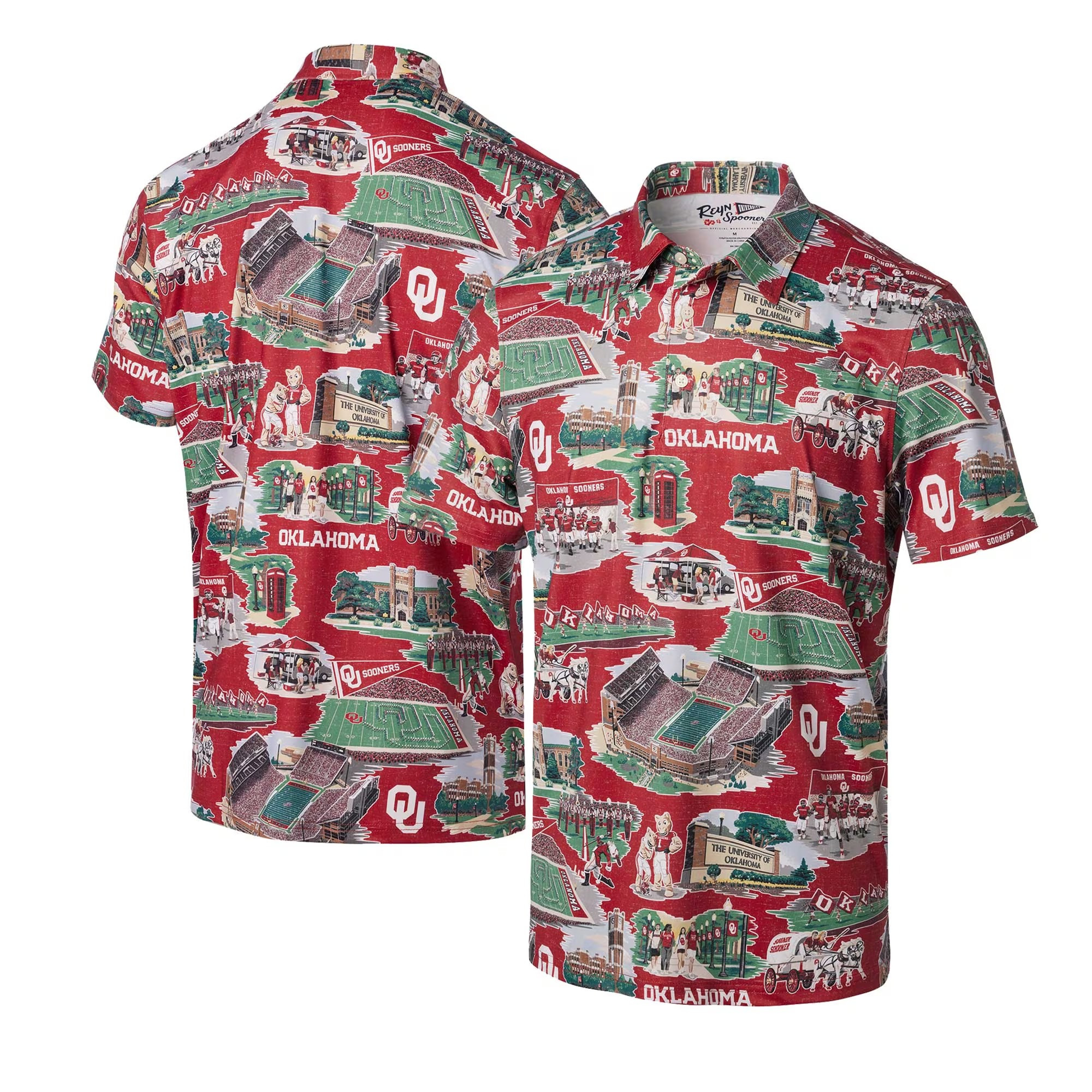 Oklahoma Sooners Polo Shirt NCAA Aloha Shirt Football Lovers Great Father's Day Gifts-1