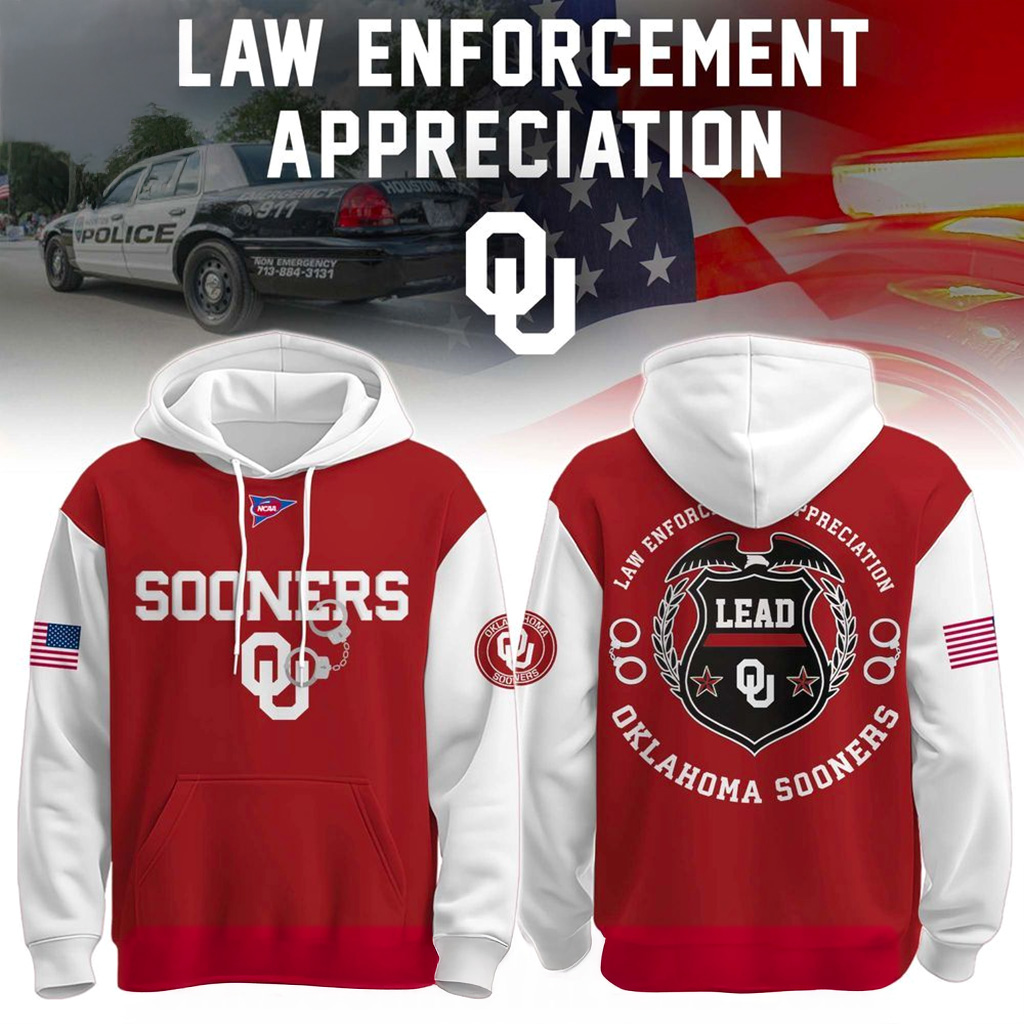 Oklahoma Sooners x Law Enforcement Appreciation Day Hoodie Sooners Merch Xmas Presents For Him-1