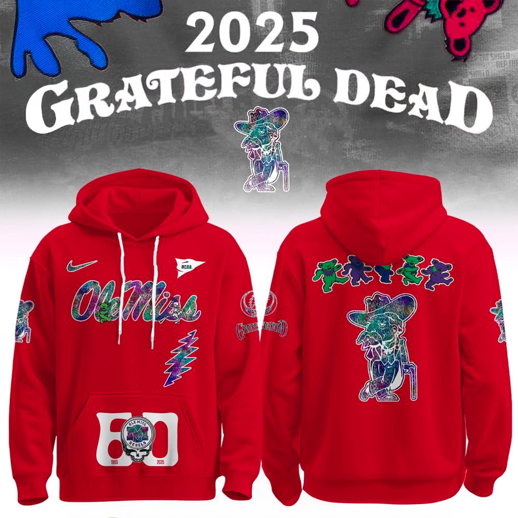 Ole Miss Rebels x Grateful Dead 60th 1965 2025 Hoodie Rebels Merch Xmas Presents For Dad-1