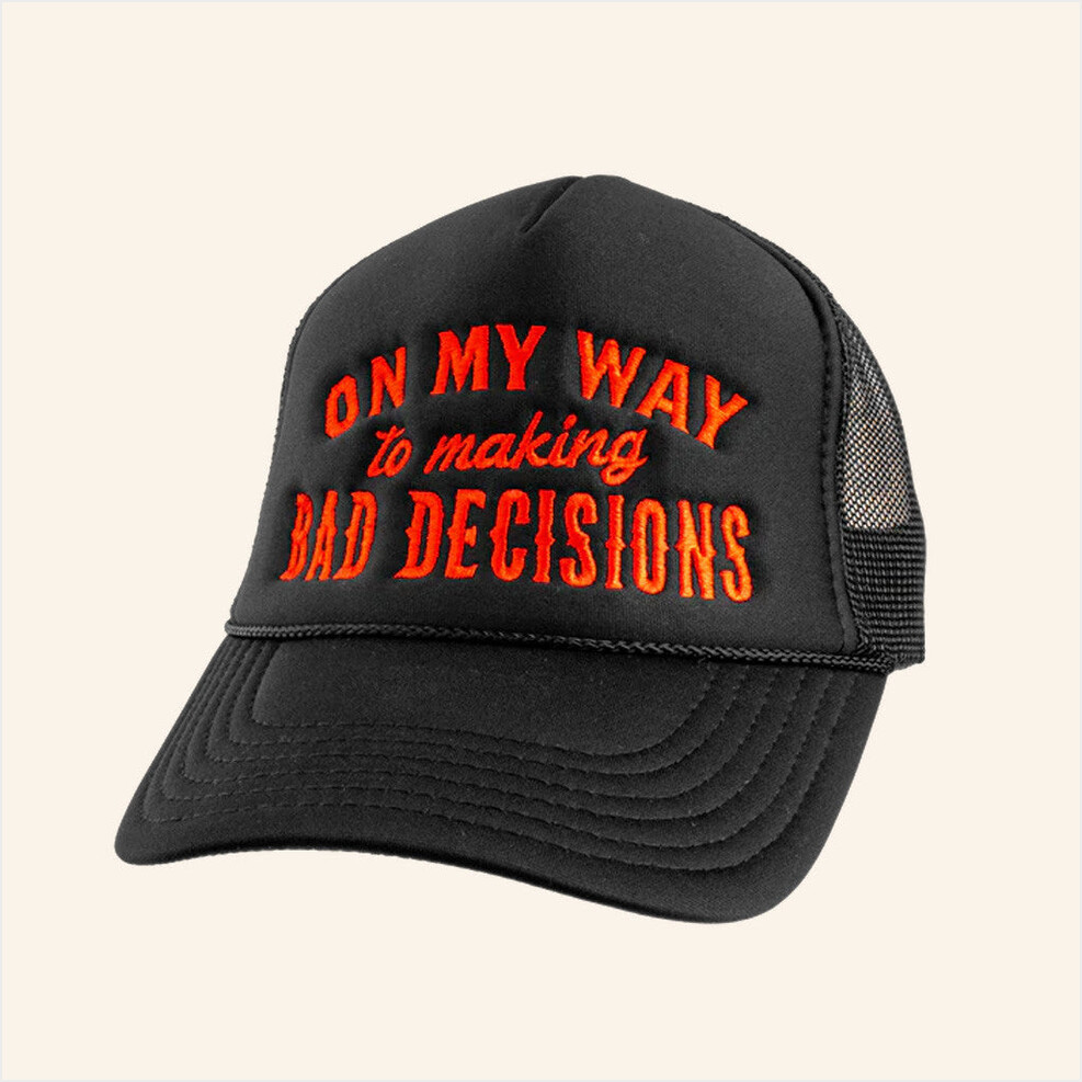 Ole Smoky Merch Bad Decisions Foam Trucker Hat Embroidered Gifts For Brother Gifts For Friends-1