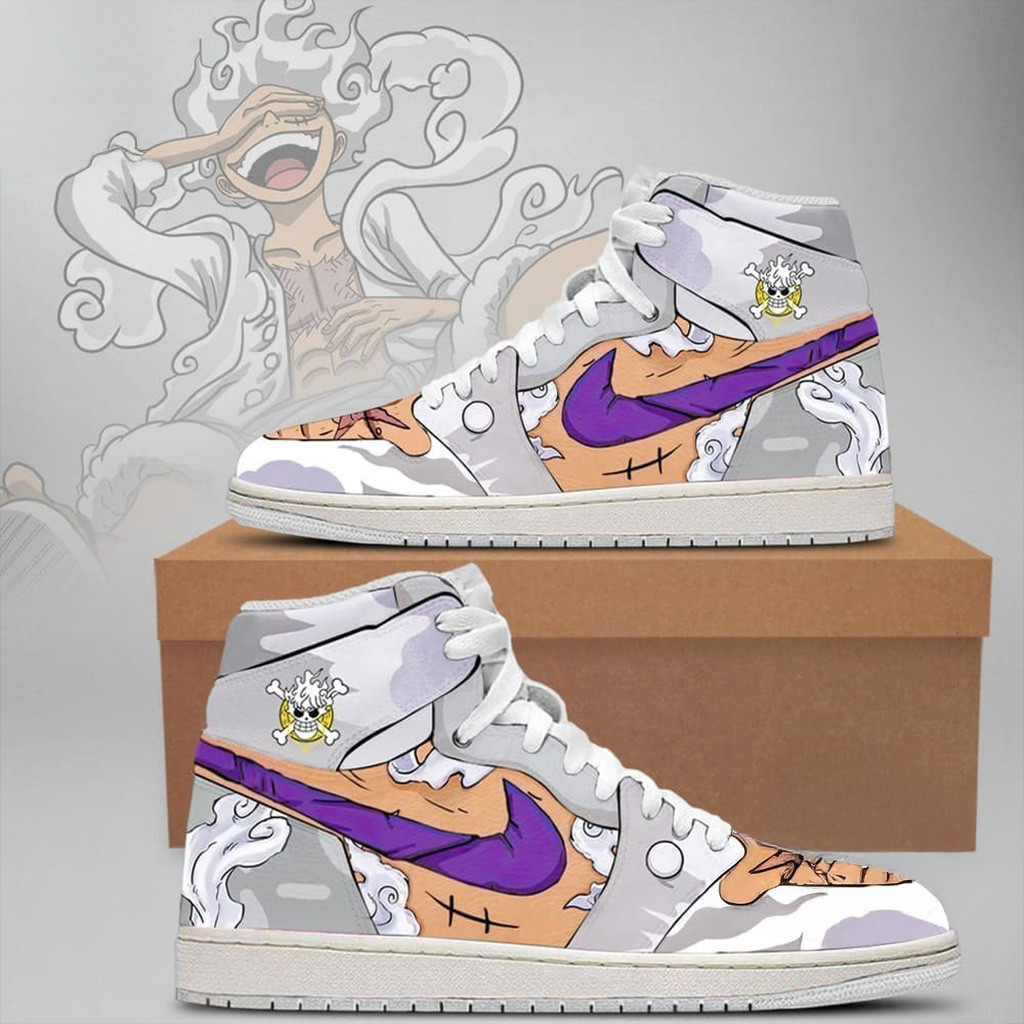 One Piece Luffy G5 Air Jordan 1 High Top Shoes Gifts For Dad-1