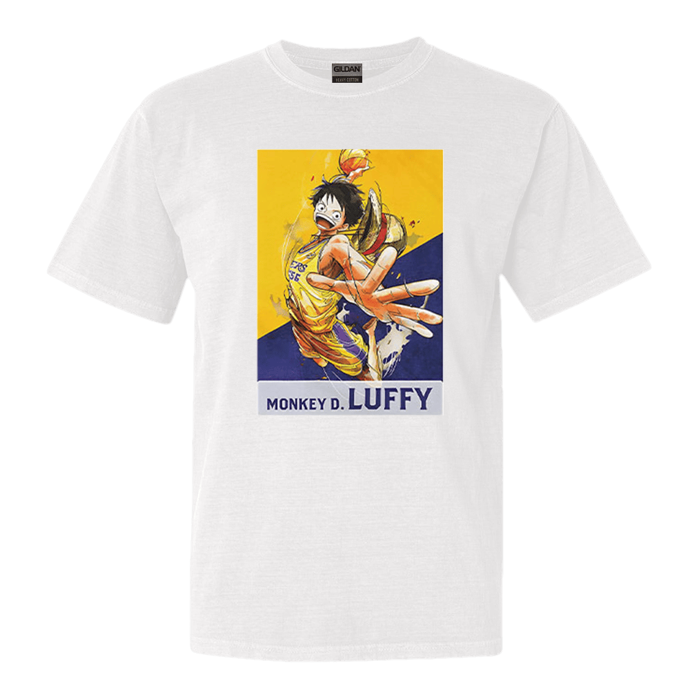 One Piece x Los Angeles Lakers Monkey D. Luffy Shirt Gifts For Basketball Fan-1