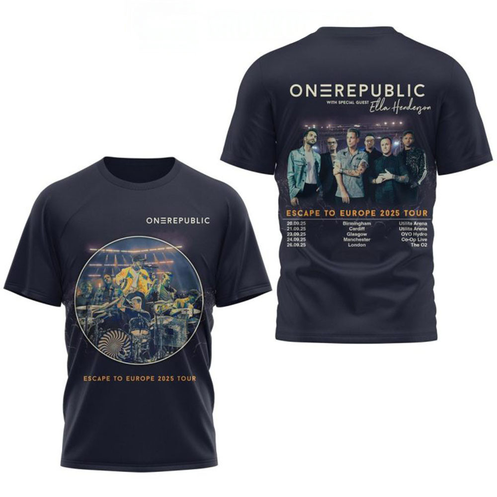 OneRepublic Escape To Europe 2025 Tour T-Shirt OneRepublic Merch Gifts For Husband-1
