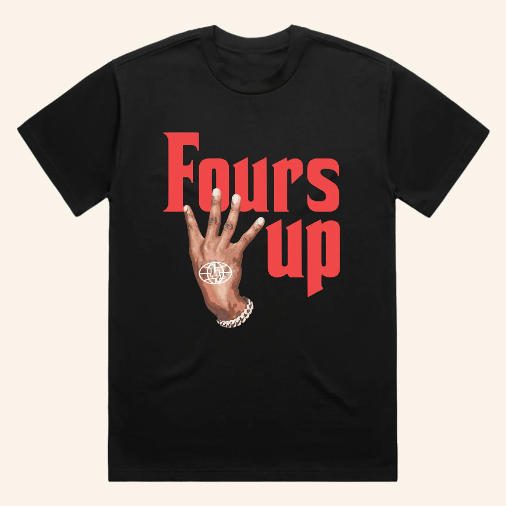 Onefour Store Merch Fours Up Black Tee-1