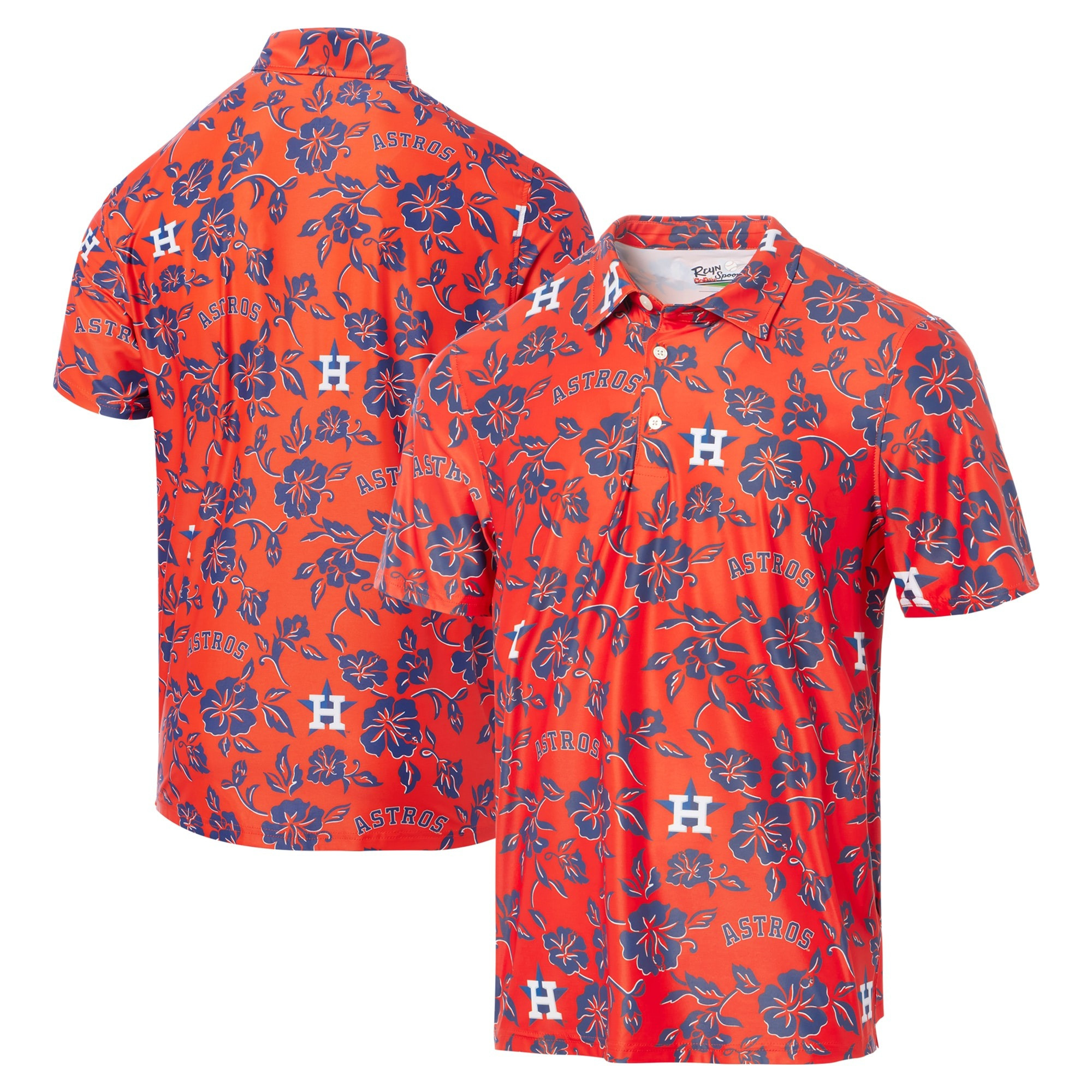 Orange Houston Astros Polo Shirt MLB Aloha Shirt Unique Gifts For Baseball Fans-1