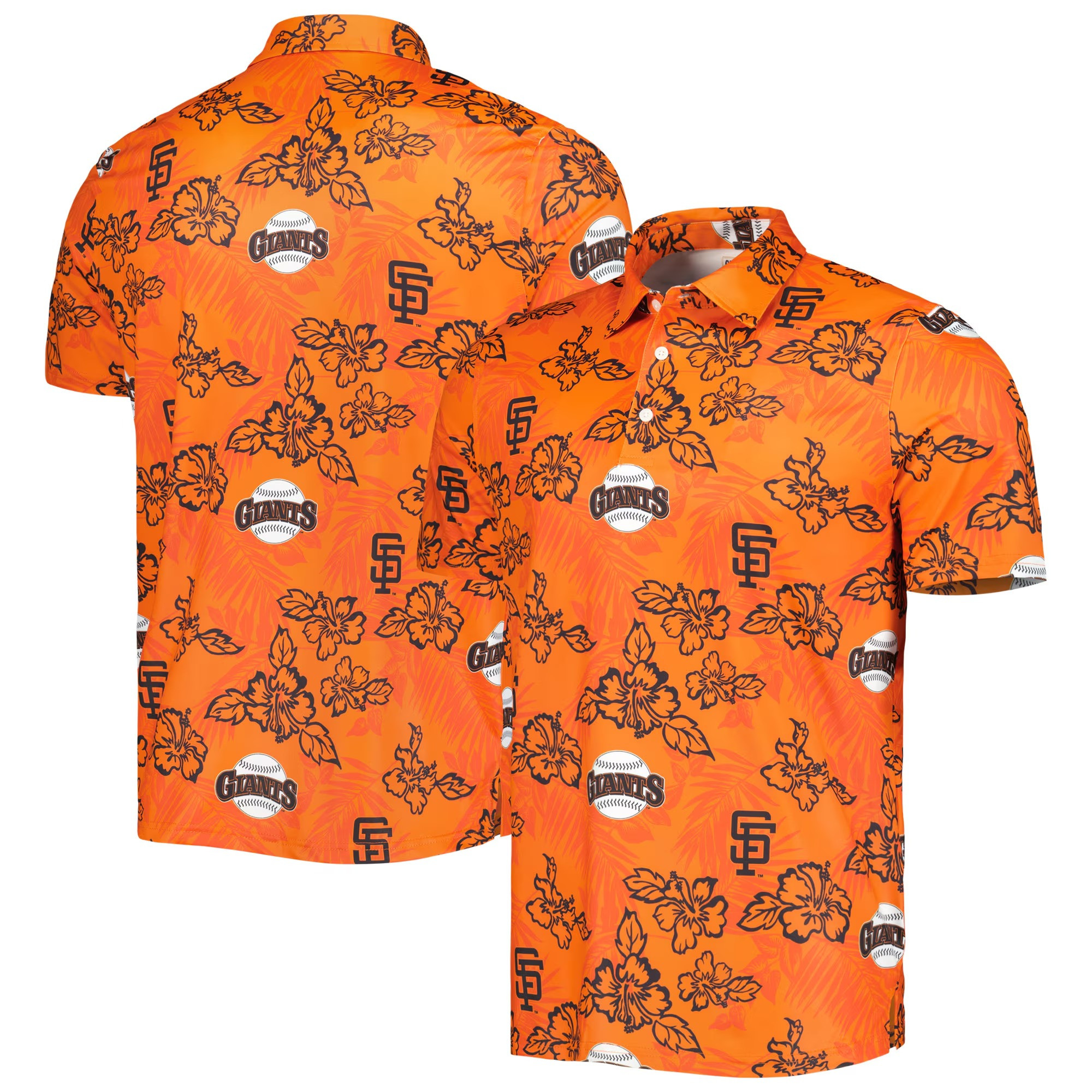 Orange San Francisco Giants Polo Shirt MLB Aloha Shirt Good Fathers Day Gifts-1