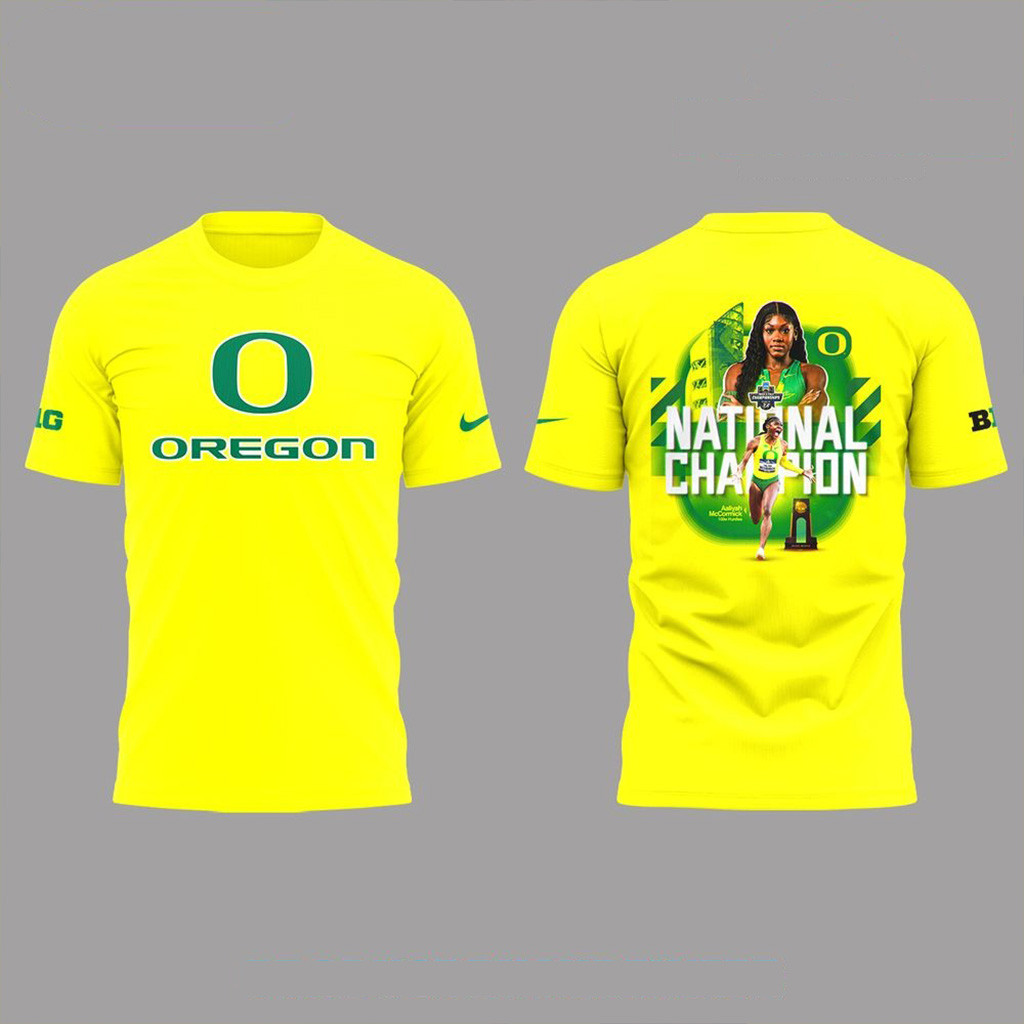 Oregon Ducks Aaliyah Mccormick 100M Hurdles Champions T-Shirt Oregon Ducks Merch Fans Gifts-1