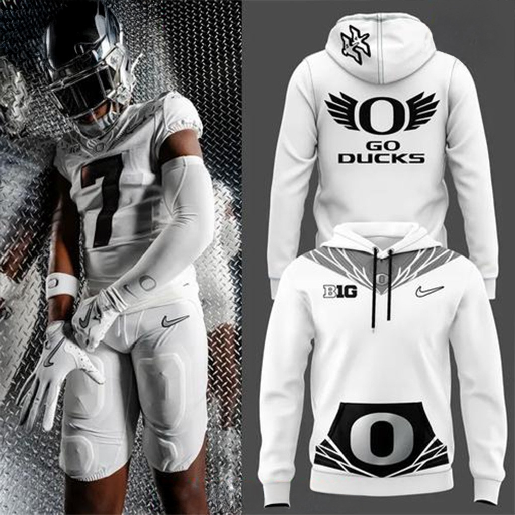 Oregon Ducks Go Ducks Big Ten Whiteout Hoodie Ducks Merch Gifts For My Boyfriend-1
