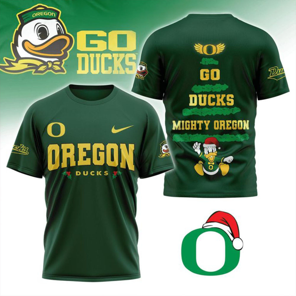 Oregon Ducks Go Ducks Mighty Oregon Christmas T-Shirt Father's Day Presents For Dad To Be-1