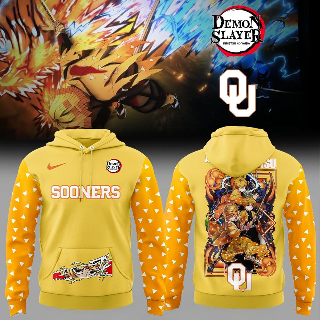 Oregon Ducks X Demon Slayer Agatsuma Zenitsu Hoodie Oregon Ducks Merch Gifts For Friends-1