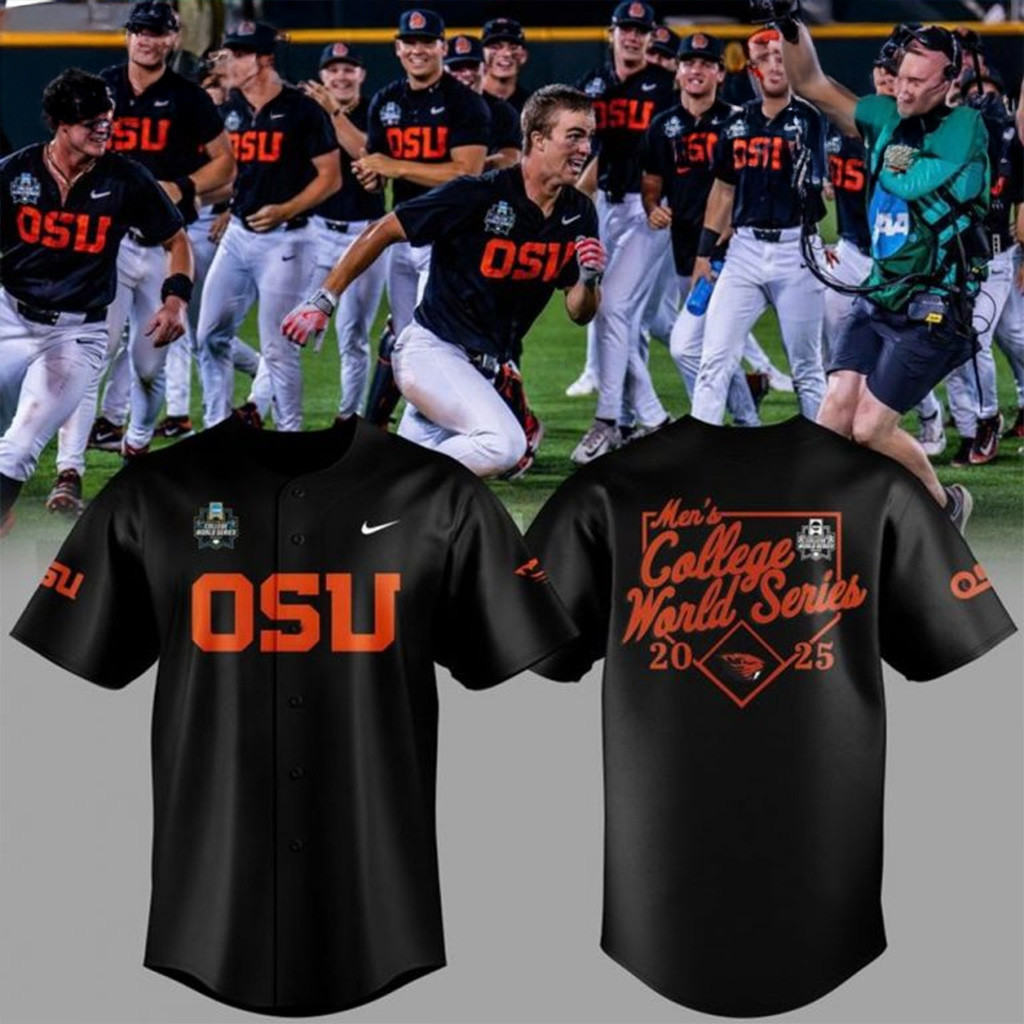 Oregon State Beavers Baseball Men's College World Series 2025 Baseball Jersey Beavers Merch-1