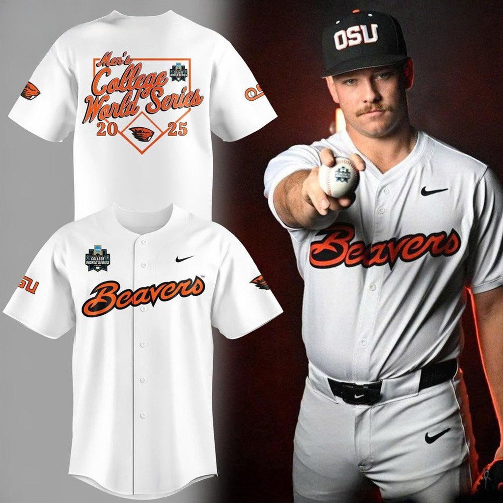 Oregon State Beavers Men's College World Series 2025 Baseball Jersey Oregon State Beavers Merch-1