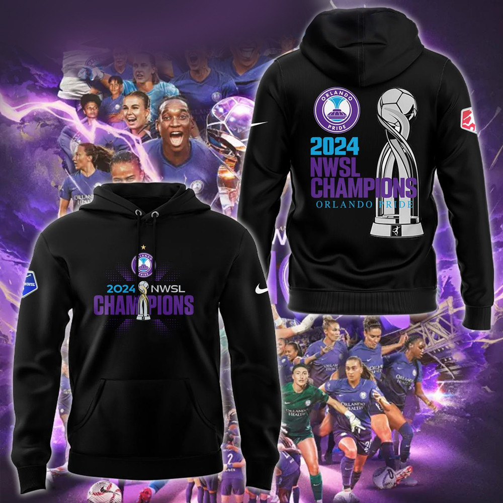 Orlando Pride 2024 NWSL Champions Fan Celebration Hoodie Gifts For Fans-1
