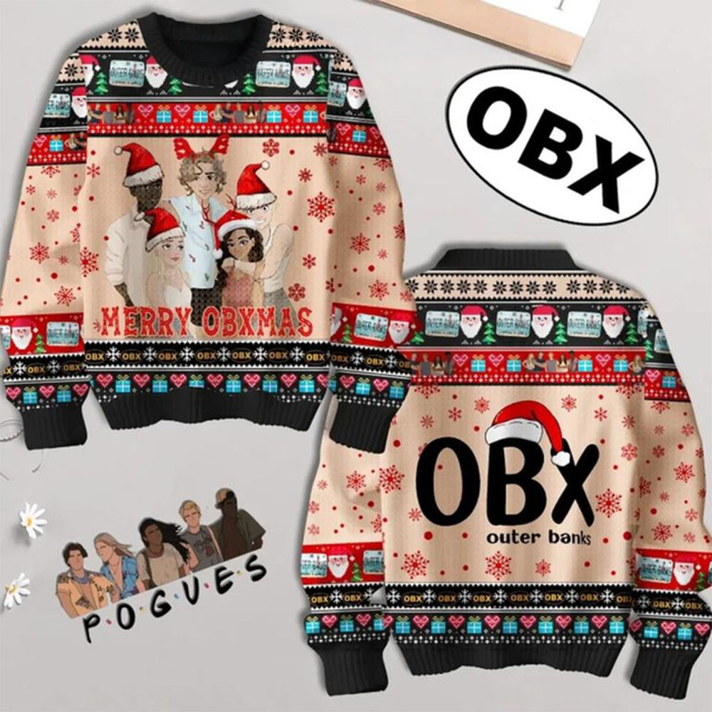 Outer Banks OBX Merry Obxmas 2024 Christmas Ugly Sweater Fans Gifts-1