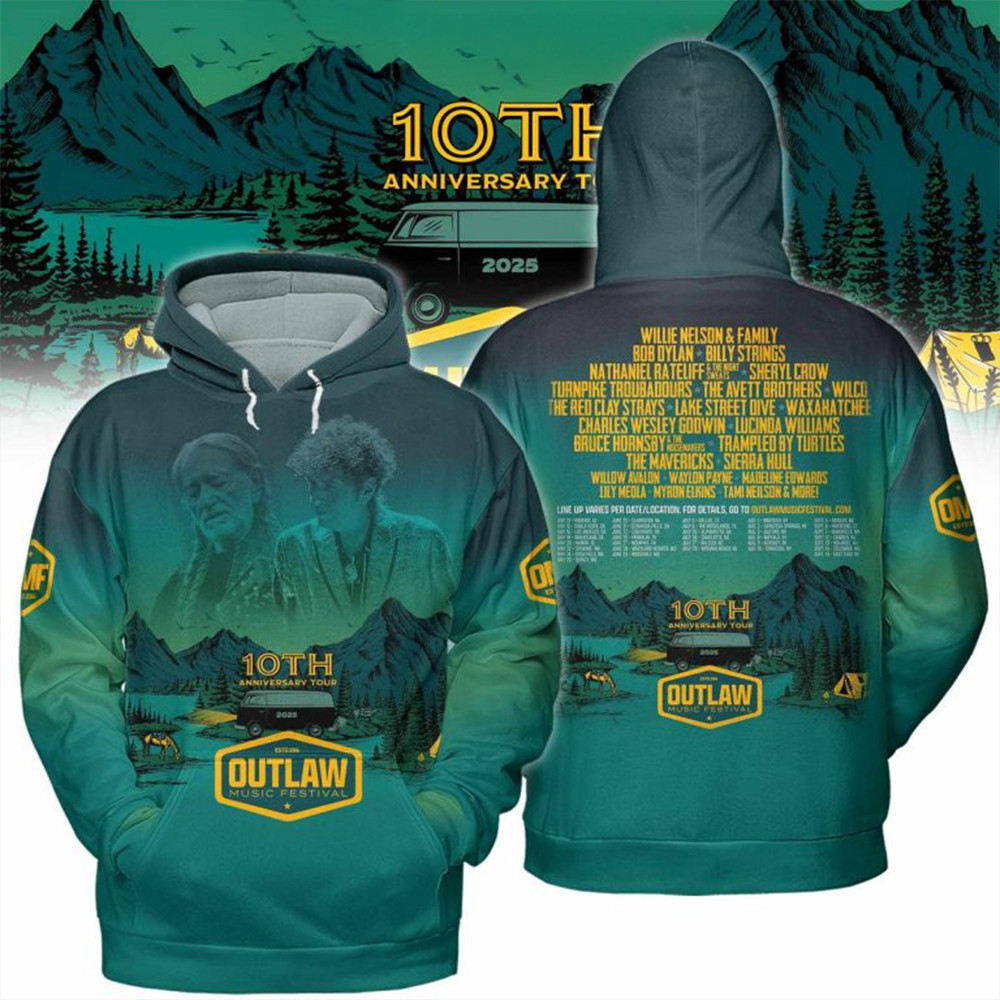Outlaw Music Festival 10th Anniversary Tour Hoodie Gifts For Music Fan-1
