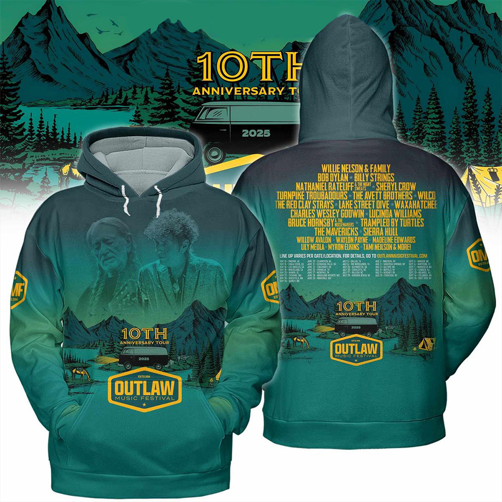 Outlaw Music Festival 10th Anniversary Tour Hoodie Gifts For Music Fans-1