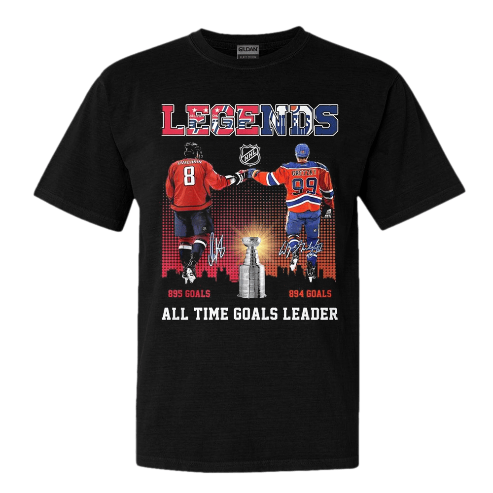 Ovechkin And Gretzky Legends NHL T-Shirt Father's Day Gifts For Husband-1