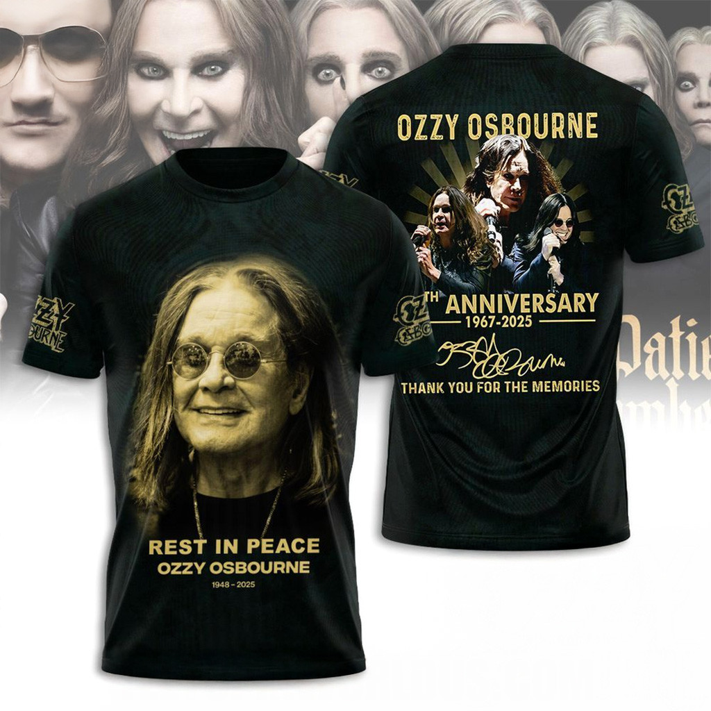 Ozzy Osbourne 57th Anniversary 1967 2025 Thank You For The Memories T-Shirt Ozzy Osbourne Shirt-1