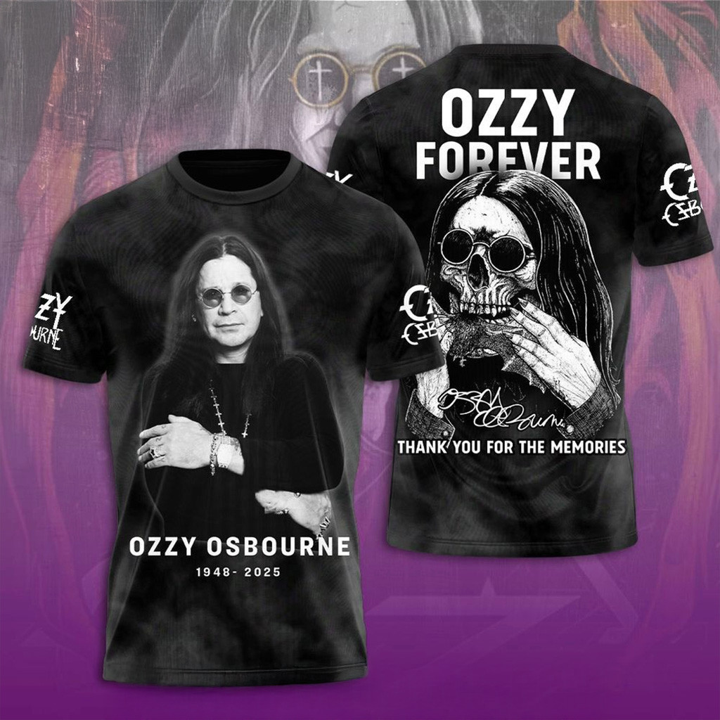Ozzy Osbourne Forever Thank You For The Memories T-Shirt RIP Ozzy Osbourne Merch Dad Gifts-1