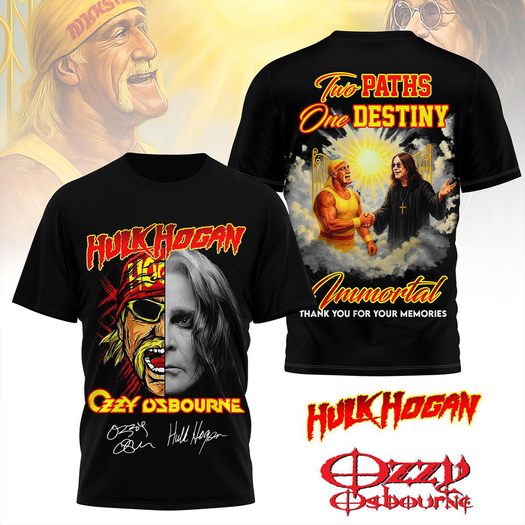 Ozzy Osbourne Hulk Hogan To Paths One Destiny Shirt RIP Fan Merch Gifts For Dad-1 Ozzy Osbourne Hulk Hogan To Paths One Destiny Shirt RIP Fan Merch Gifts For Dad-1