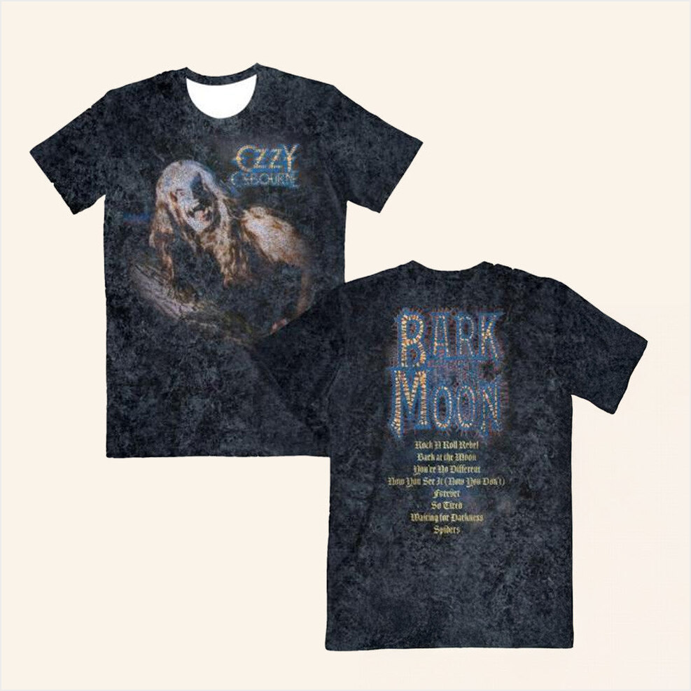 Ozzy Osbourne Merch Bark At The Moon Tracklist T-Shirt Gift Ideas For Dad Gifts For Best Friend-1