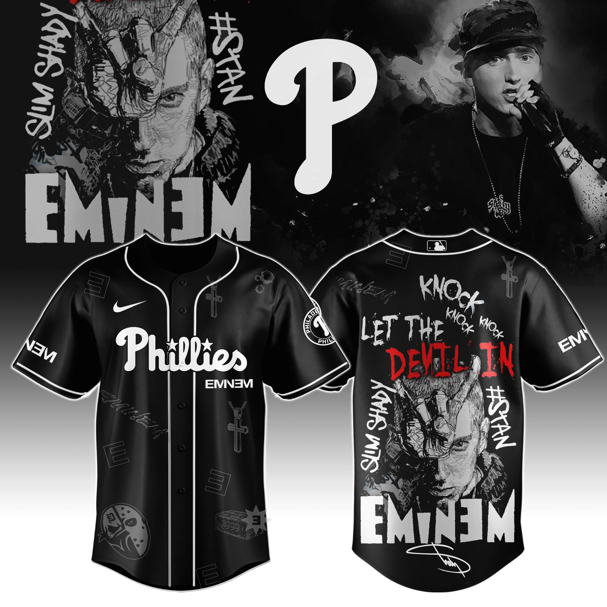 P Phillies X Eminem Stans To Launch In Theatres Worldwide 2025 Jersey Merch Gift for Fans-1