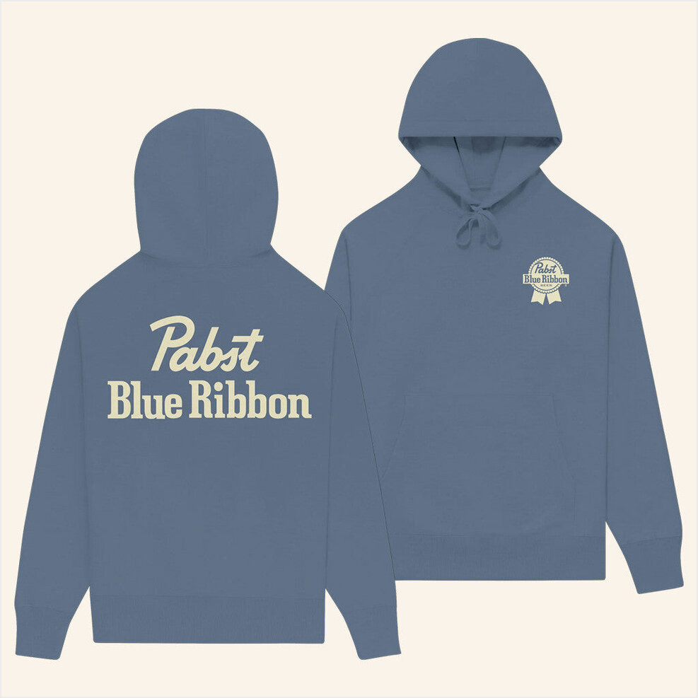 Pabst Blue Ribbon Merch Pabst Blue Ribbon Storm Blue Hoodie Gifts For Friends Gifts For Sister-1