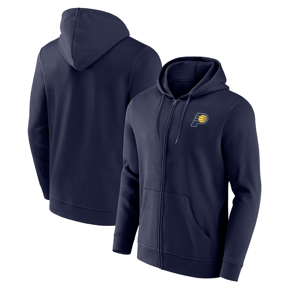 Pacers NBA Finals Merch Indiana Pacers Primary Logo Full Zip Hoodie Gifts For Fathers Day-1