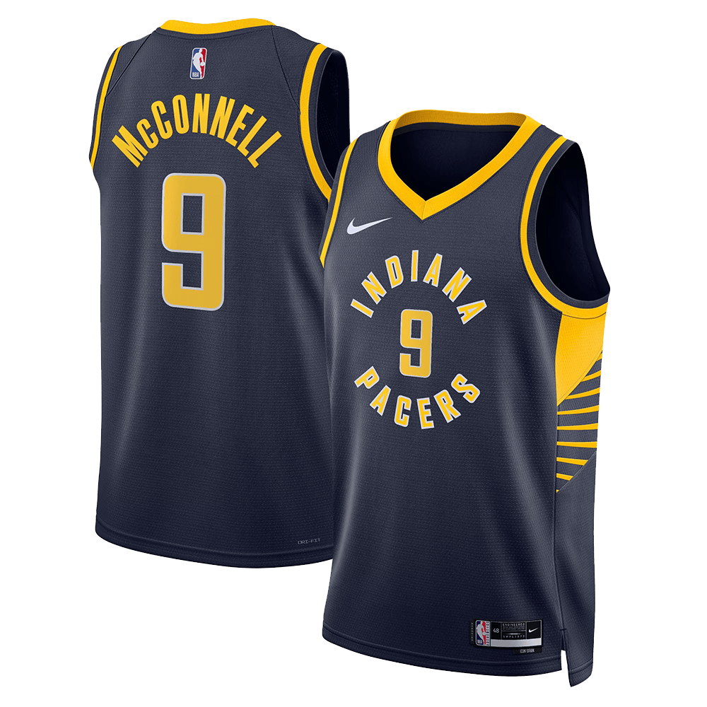Pacers NBA Finals Merch Indiana Pacers Tj Mcconnell 9 Navy Swingman Jersey Dad Gifts-1