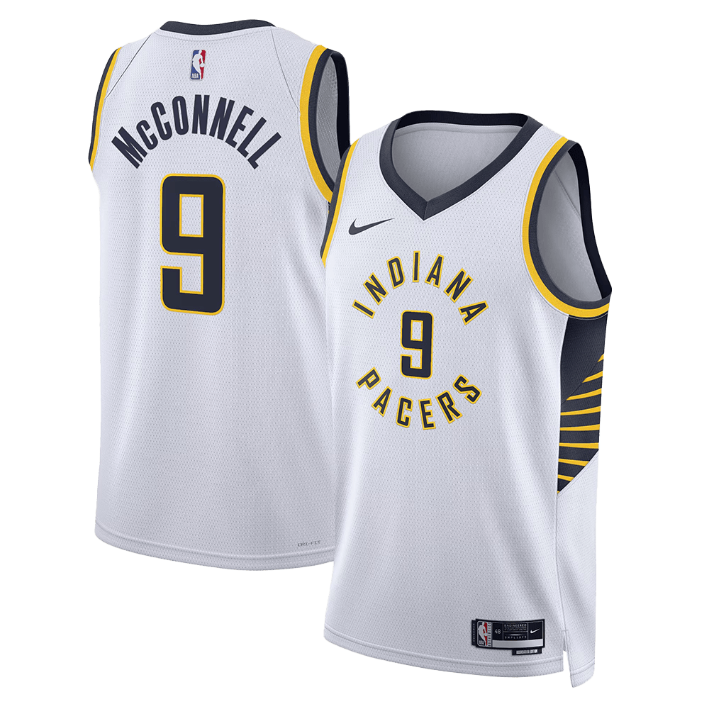 Pacers NBA Finals Merch Indiana Pacers Tj Mcconnell 9 White Swingman Jersey Father's Day Gifts-1