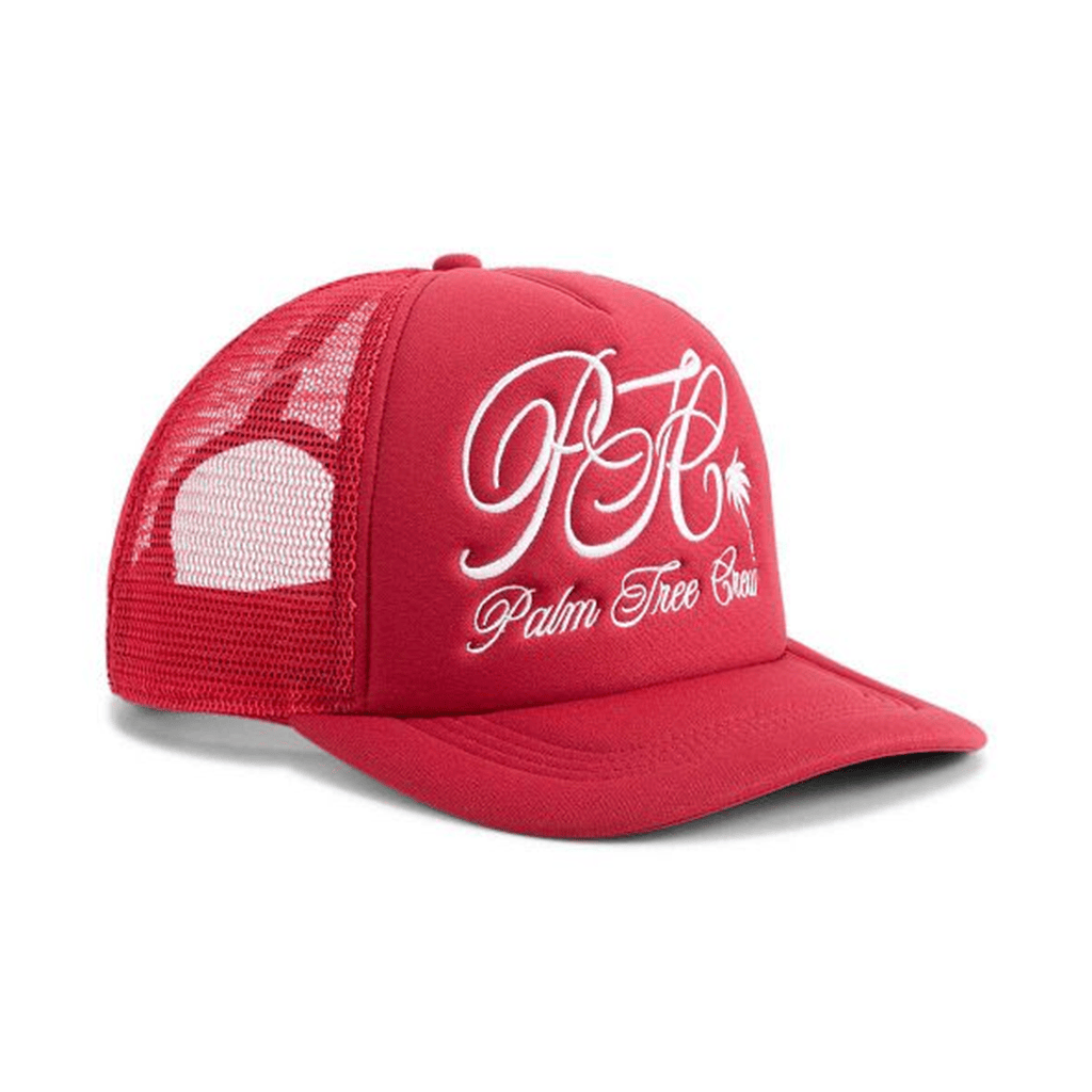 Palm Tree Crew Hat Red Trucker Hat Summer Gifts For Dad-1