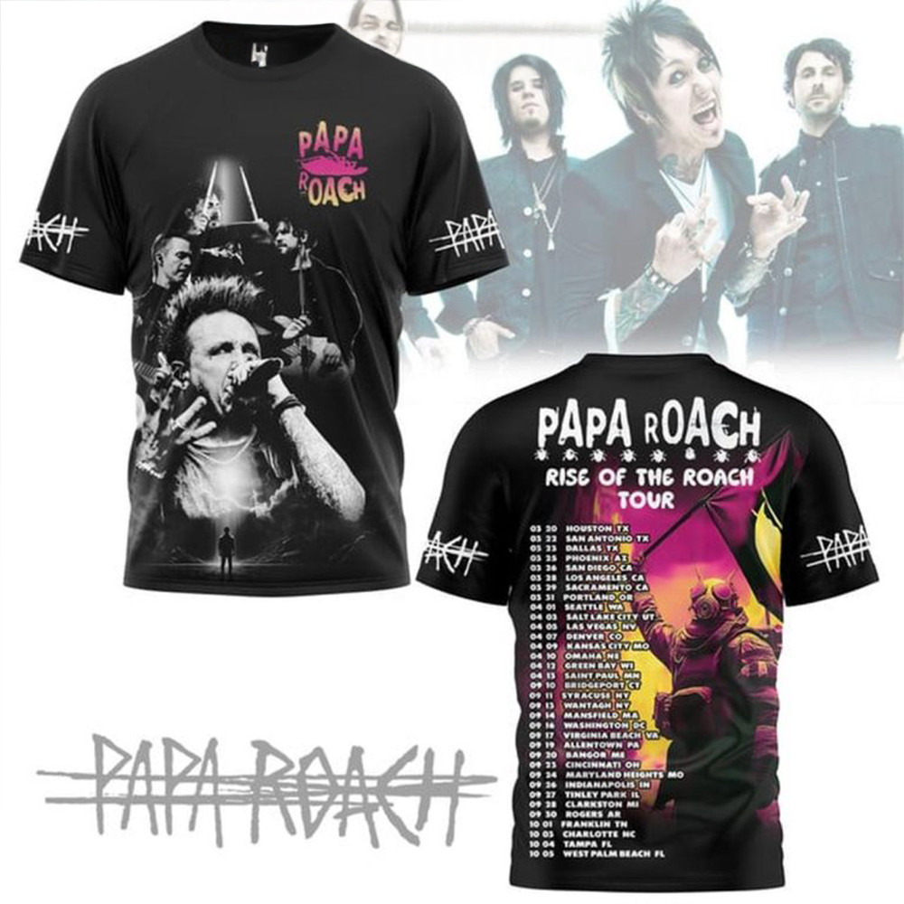Papa Roach Rise Of The Roach 2025 The Schedule Of Greatness T-Shirt Gifts For Music Fans-1