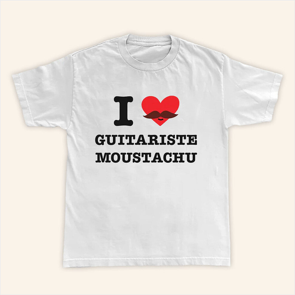 Paramore Merch I Heart Guitariste Moustachu T-Shirt Gifts For Husband Gifts For Best Friend-1