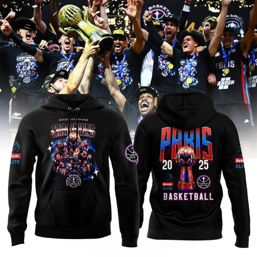 Paris Basketball 2025 Champions de France Special Hoodie Presents For Basketball Fans-1