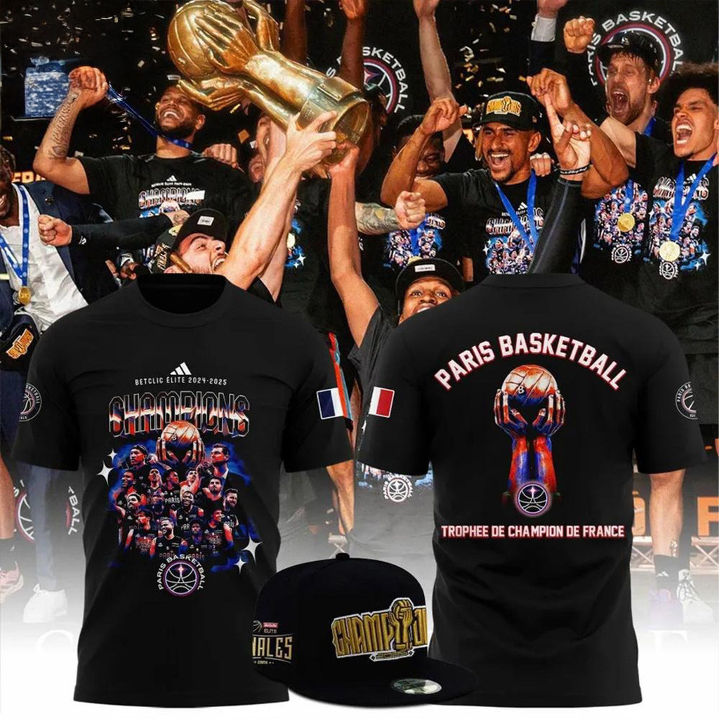 Paris Basketball 2025 Champions de France T-Shirt Presents For Basketball Fans-1
