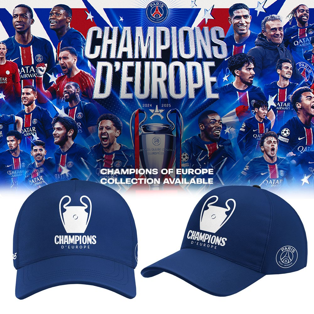 Paris Saint Germain UEFA Champions League 2025 Champions Hat Gifts For Football Fan-1