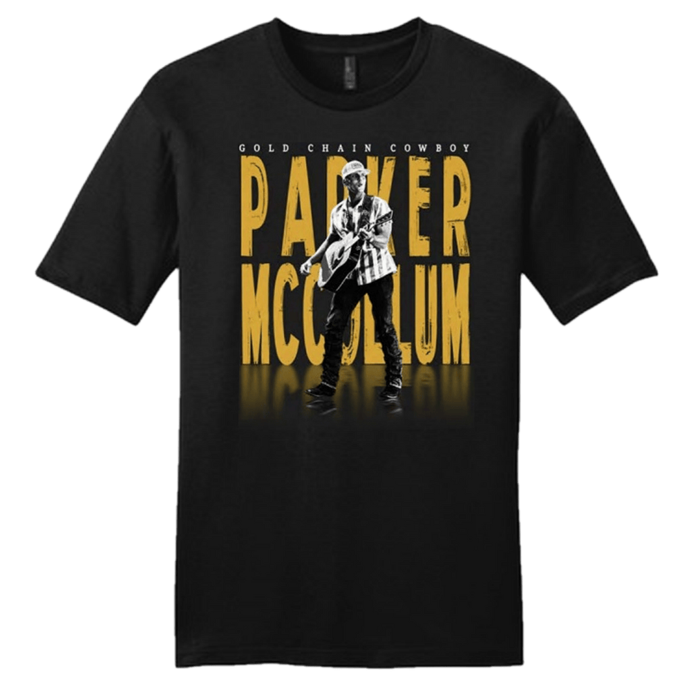 Parker Mccollum Merch Gold Chain Cowboy Photo T-Shirt Gifts For Father's Day Ideas-1