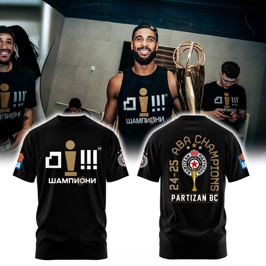 Partizan BC ABA League Champions 2025 T-Shirt Gifts For My Boyfriend-1