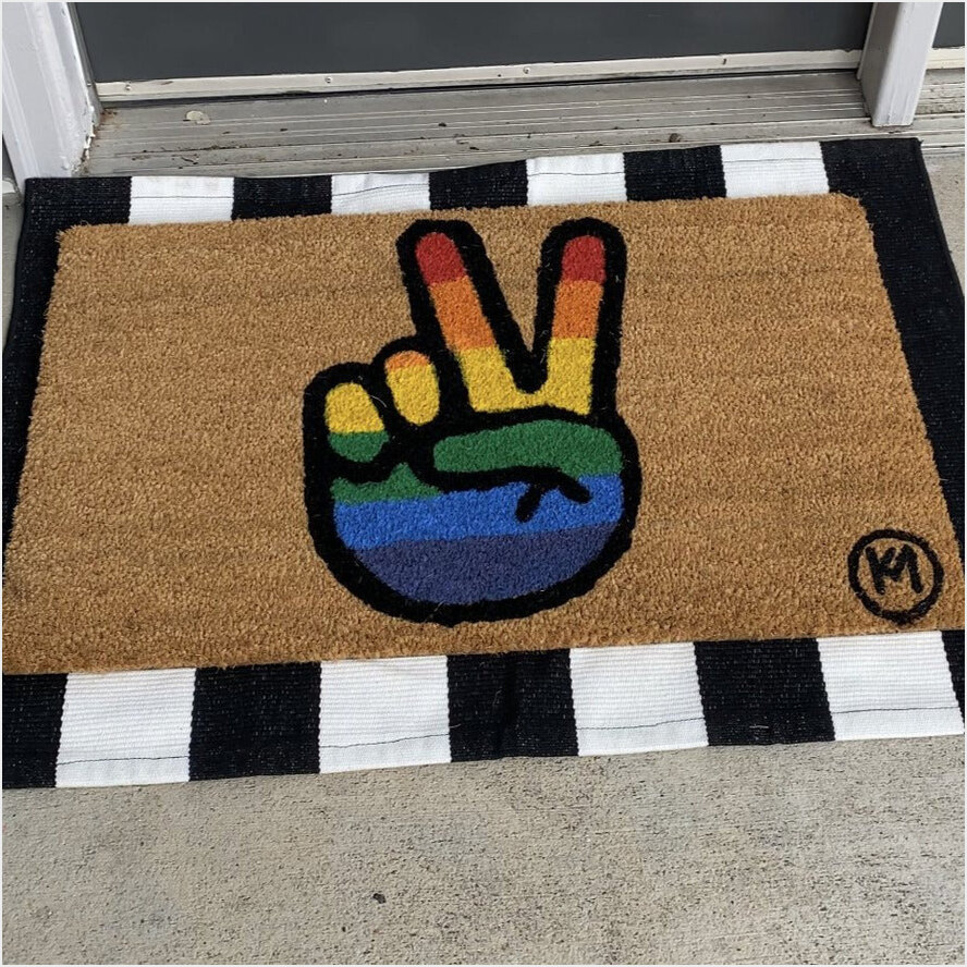 Peace Pride Doormat Welcome Support LGBT Pride Merch LGBT Gifts For Friends Gifts For Brother-1