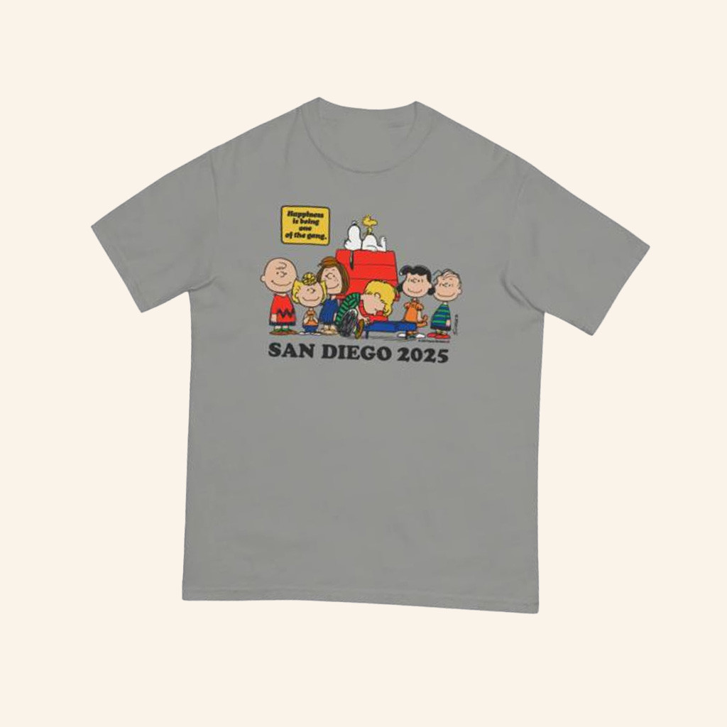 Peanuts Merch Peanuts Comic Con Exclusive Happiness Is T-Shirt Gifts For Besties-1