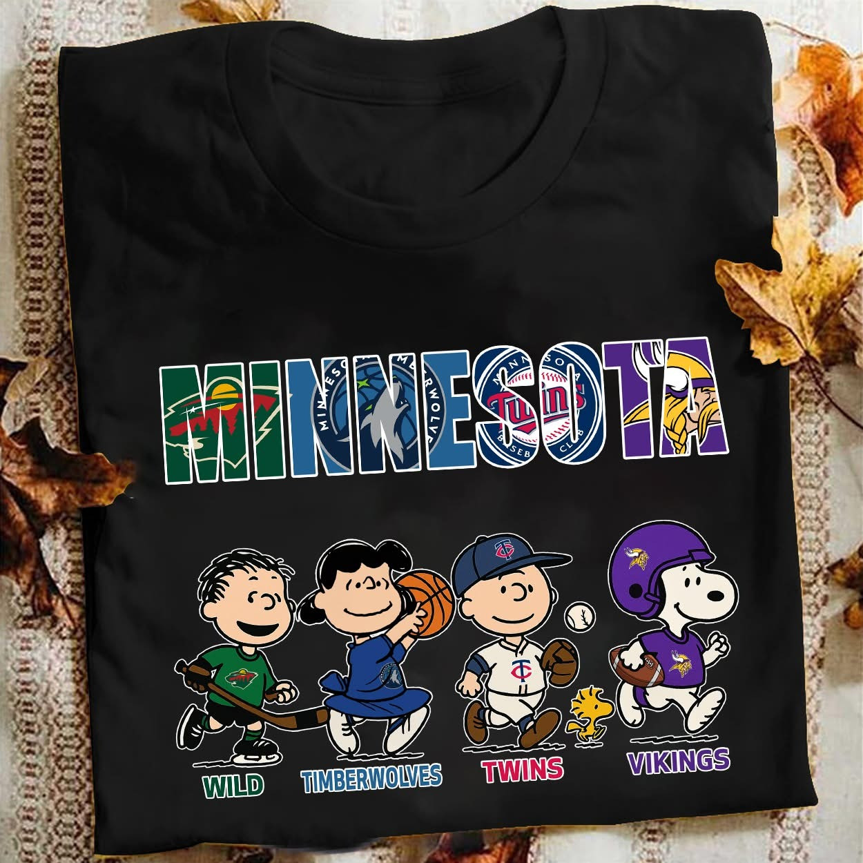 Peanuts x Minnesota Snoopy's Team T-Shirt Father's Day Gifts For Fans-1