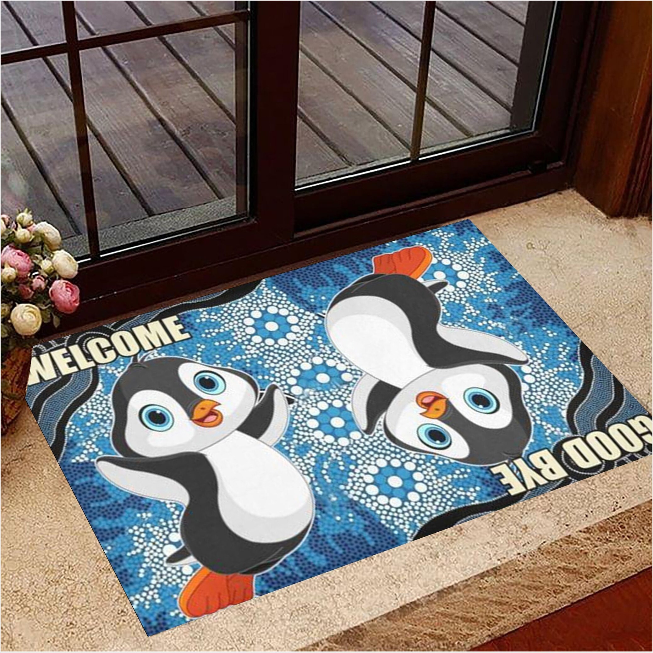 Penguin Welcome And Goodbye Doormat Cute Doormat Gifts For Penguin Lovers Gifts For Best Friend-1