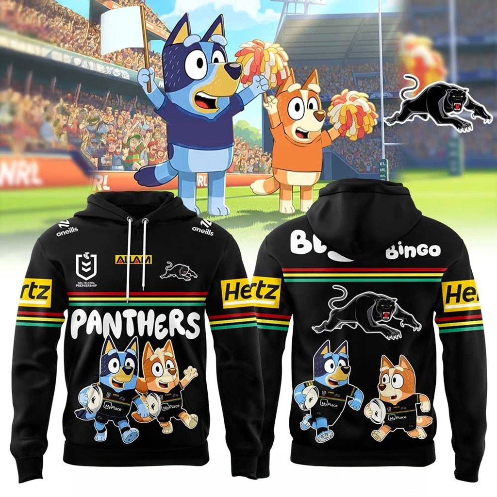 Penrith Panthers Bluey And Bingo Hoodie Penrith Panthers Merch Gift Ideas For Dad-1 Penrith Panthers Bluey And Bingo Hoodie Penrith Panthers Merch Gift Ideas For Dad-1