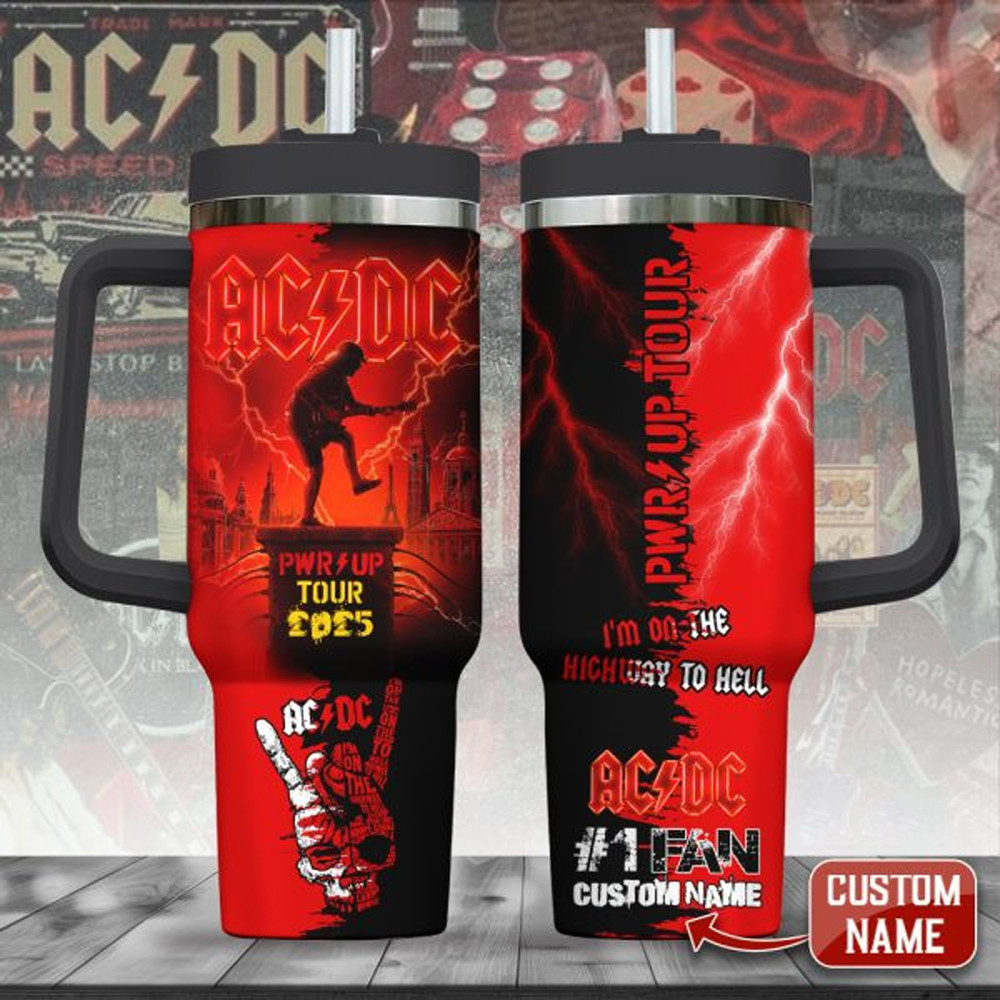 Personalized AC DC Pwr Up Tour 2025 Tumbler ACDC Band Tumbler Fans Gifts-1